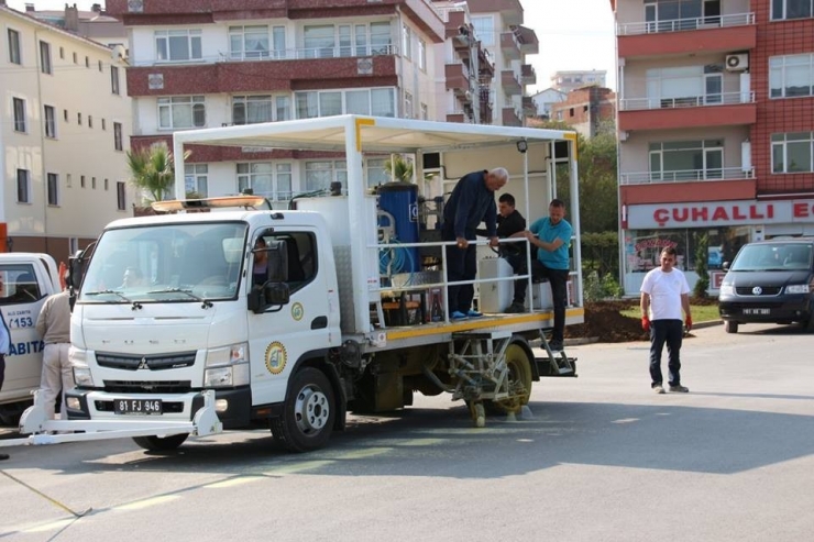 Yol Çizgi Çalışması Başladı