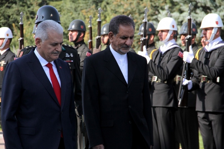 Başbakan Yıldırım, İran Cumhurbaşkanı Birinci Yardımcısı Cihangiri’yi Resmi Törenle Karşıladı