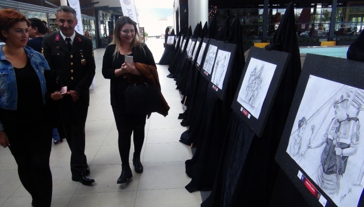 Muğla İl Jandarma Komutanlığı’ndan 29 Ekim Anısına Karakalem Ve Ahşap Oyma Sergisi