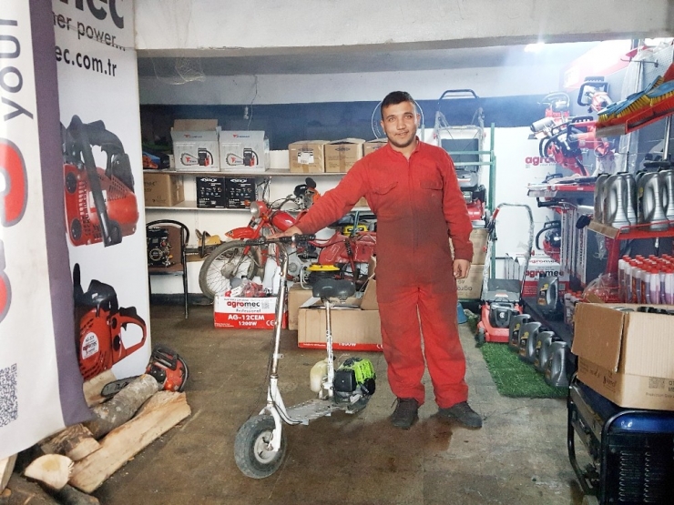 Çim Biçme Makinesinden Motor Yaptı