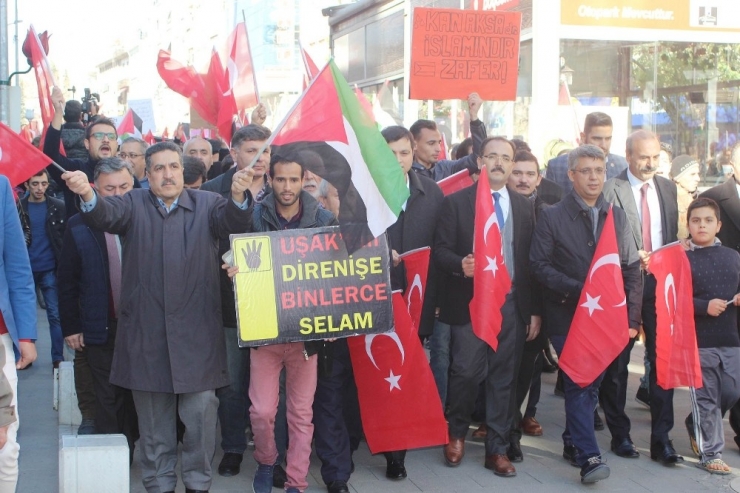 Uşak’ta Kudüs Protestosu
