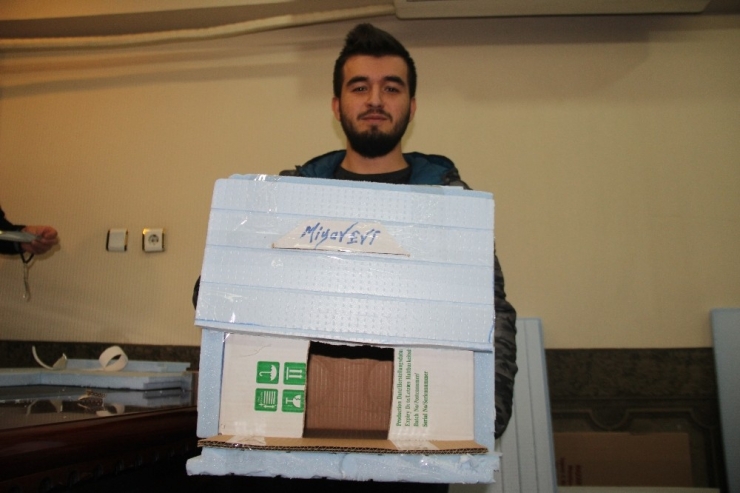 Atık Malzemelerle, Sokak Hayvanlarına "Ev" Yaptılar