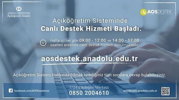 Açıköğretim Sistemi 7/24 Sorularınızı Yanıtlıyor