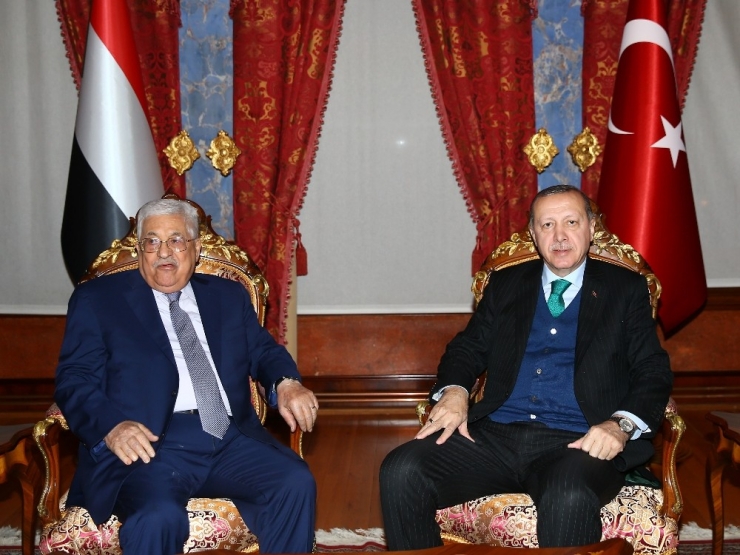Cumhurbaşkanı Erdoğan, Filistin Devlet Başkanı Abbas’la Görüştü
