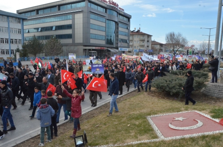 Abd’nin Kudüs’ü İsrail’in Başkenti Olarak Tanımasına Erzincanlılardan Tepki Yürüyüşü