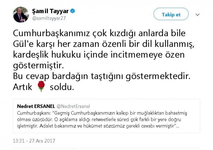 Milletvekili Tayyar’dan İmalı ’Gül’ Paylaşımı