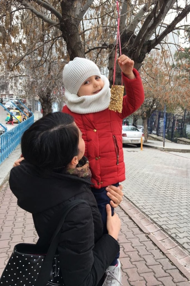 Minik Öğrencilerden Kuşlara Yemlik