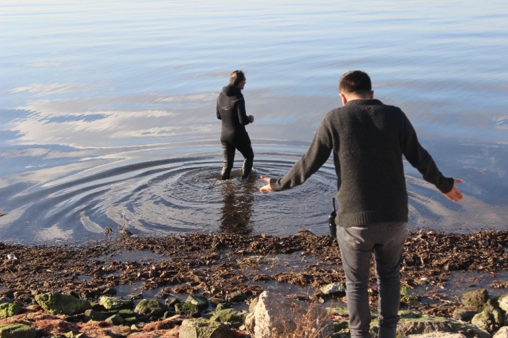 Kaçak Midye Avcıları Ceza Yememek İçin Denize Kaçtı