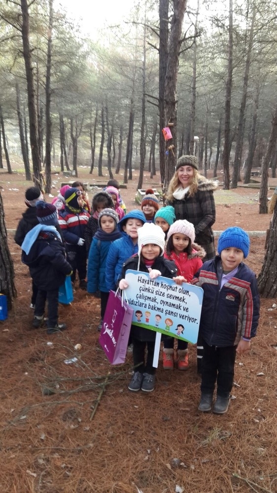 Kuşlar İçin Ağaç Dallarına Yem Astılar