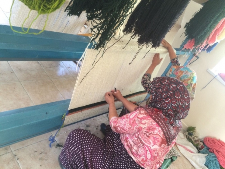 Kadınların Dokuduğu İlk Halıyı Başkan Çerçi Aldı