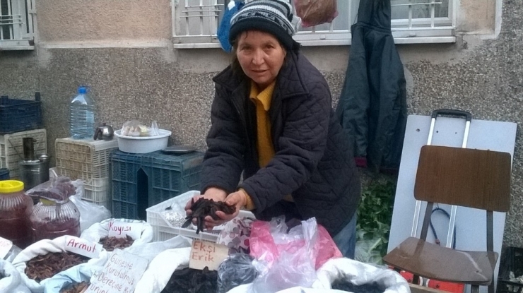 Meyve Kurusu Satarak Mutfağına Katkı Sağlıyor
