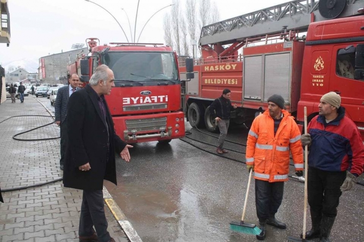 Hasköy’de Yol Yıkama Çalışması