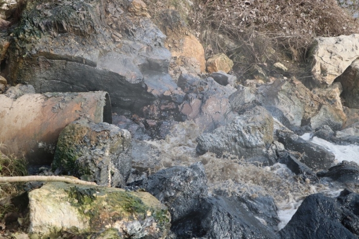 Sakarya Nehri’ne Akan Kimyasal Atık Nehri Siyaha Bürüdü