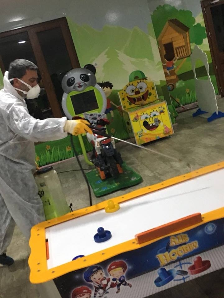 Pıtırcık Kapalı Oyun Evi’nde Dezenfeksiyon Çalışması Yapıldı