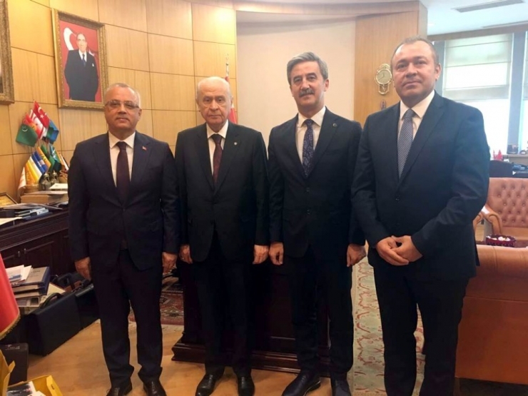 Mhp’li Başkanlar Bahçeli’yi Ziyaret Etti