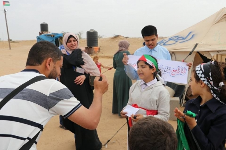 Filistinli Engelli Çocuklar Büyük Geri Dönüş Yürüyüşü’ne Destek