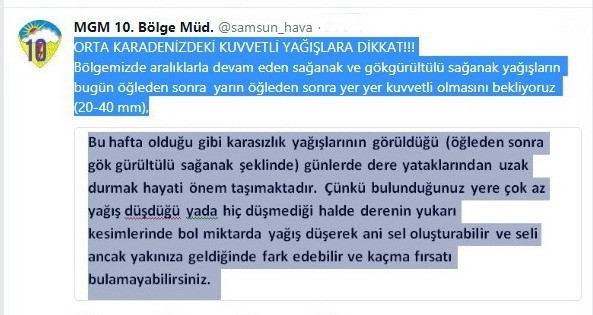 Meteorolojiden “Dere Yataklarından Uzak Durun” Uyarısı