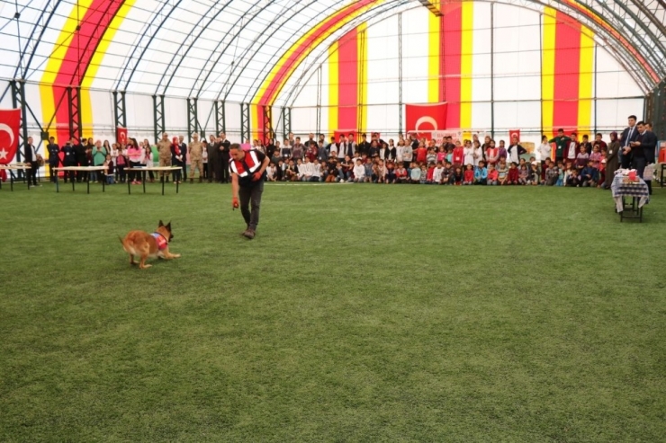 Ağrı’da Eğitimli Köpeklerin Gösterisi Büyük İlgi Gördü