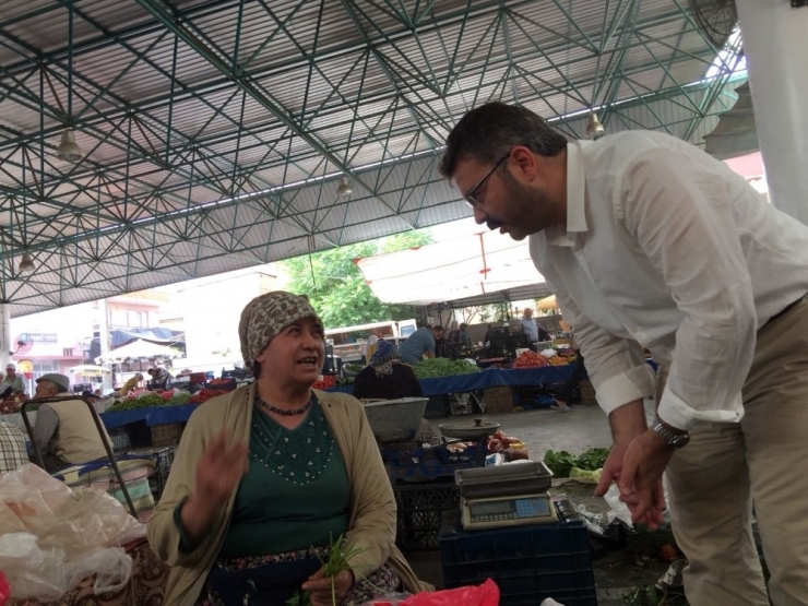 Ak Parti İl Başkanı Özmen, Sultanhisar Esnafını Ziyaret Etti