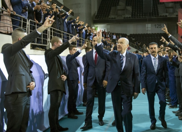 Mhp Genel Başkanı Devlet Bahçeli Partisinin Seçim Beyannamesini Açıklıyor.