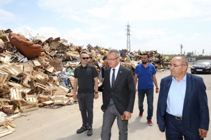 Başkan Köşker’den Geri Dönüşüm Tesisinde İnceleme