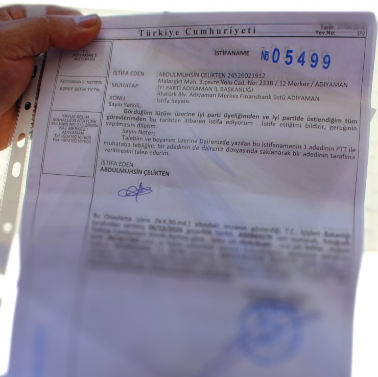 İyi Parti Adıyaman Teşkilatında Yaprak Dökümü