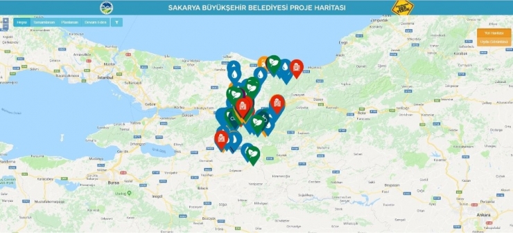 Büyükşehir Projelerinin Haritası Oluşturuldu