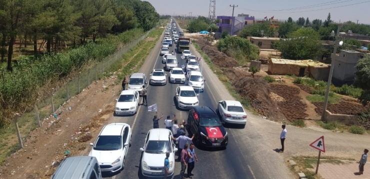 Harran’da Kilometrelerce Miting Konvoyu Oluştu