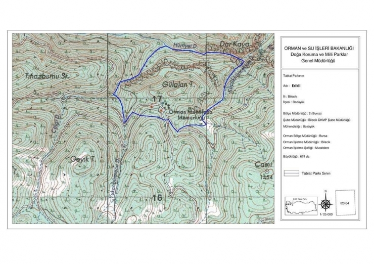 Erikli Tabiat Parkı İlan Edildi