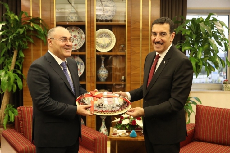 Bakan Tüfenkci, Azerbaycan Gümrük Komitesi Başkanı Mehdiyev’i Kabul Etti