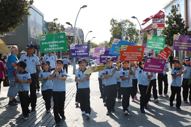 Minik Zabıtalar Farkındalık Yürüyüşü Yaptı