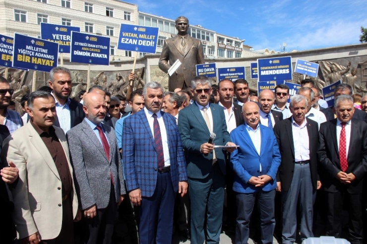 Ak Parti İl Başkanı Çopuroğlu: "Adnan Menderes Ve Yol Arkadaşları; Savunma Dahi Yapılmasına İzin Verilmeyen Hukuk Dışı Muameleye Maruz Kalmıştır"