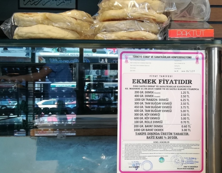 Kocaeli’de Ekmeğe Yapılan Zamda Kısmi Geri Adım