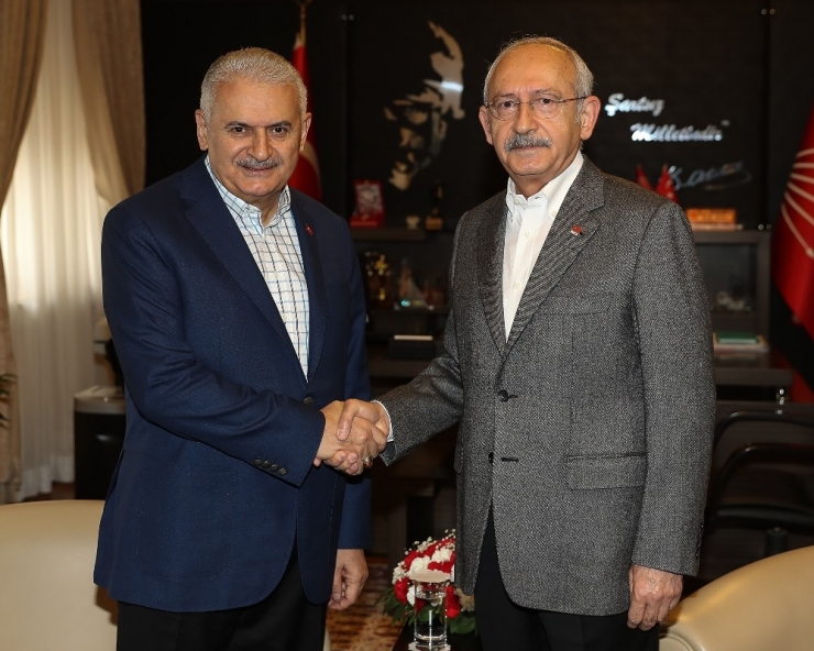 Tbmm Başkanı Binali Yıldırım İle Chp Genel Başkanı Kemal Kılıçdaroğlu Görüşmesi Başladı.