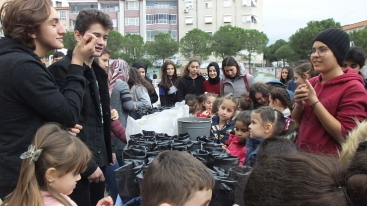 Balıkesirli Öğrenciler Yeşile Katkı İçin Palamutları Toprakla Buluşturdu