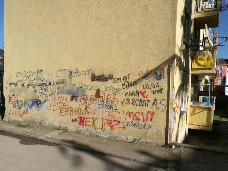 Sokakların Güzelliği Sprey Boya İle Kirletiliyor