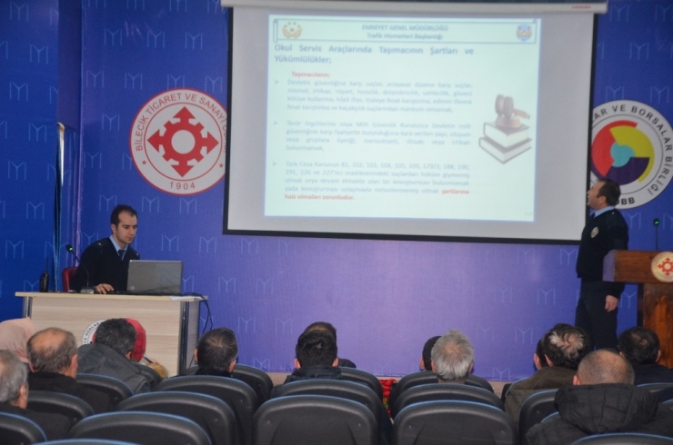 Okul Servis Sürücüleri Bilgilendirdi