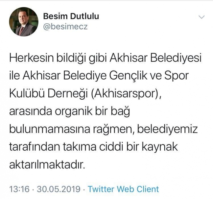 Akhisar Belediyesi İle Akhisarspor Yönetimi Arasında Gerilim Var