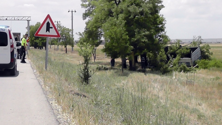 Koyun Yüklü Kamyonet Devrildi: 2 Yaralı