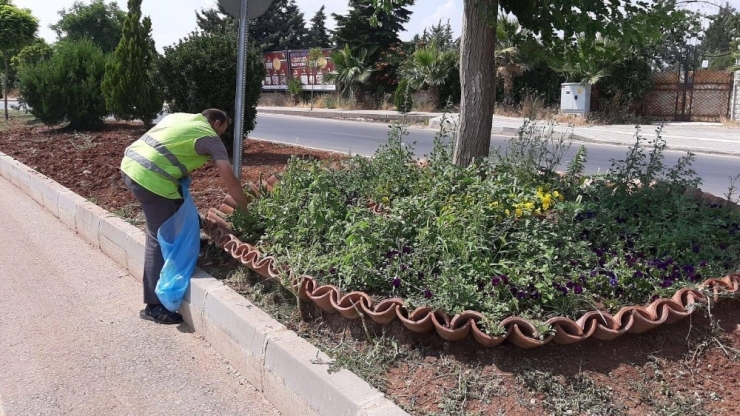 Parklar İle Kavşakların, Refüjlerin Bakımları Yapılıyor