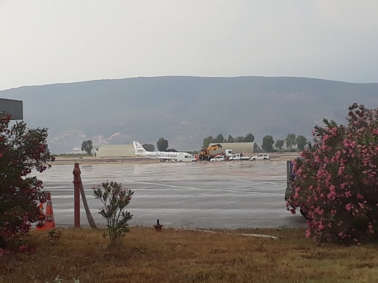 Bodrum’da Özel Uçak Pistten Çıktı