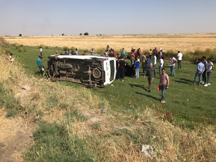 Nusaybin’de İşçileri Taşıyan Minibüs Devrildi: 16 Yaralı