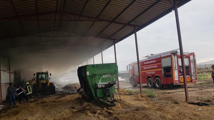 Büyükbaş Hayvan Çiftliğinde Çıkan Yangın Maddi Hasara Yol Açtı