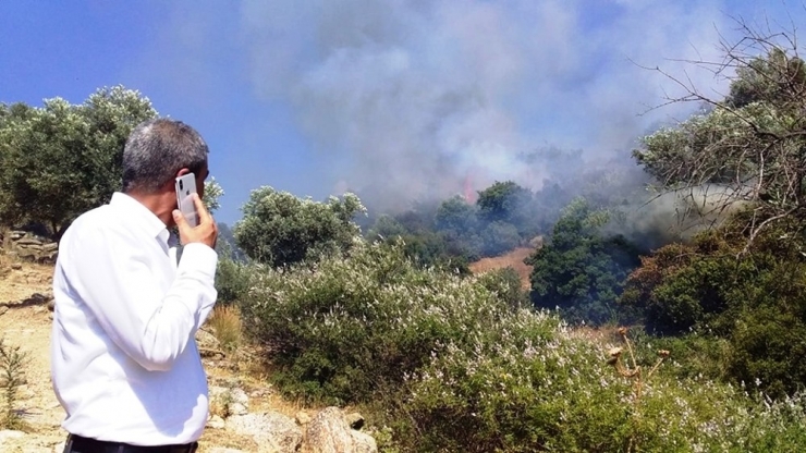 Koçarlı’da Arazi Yangını