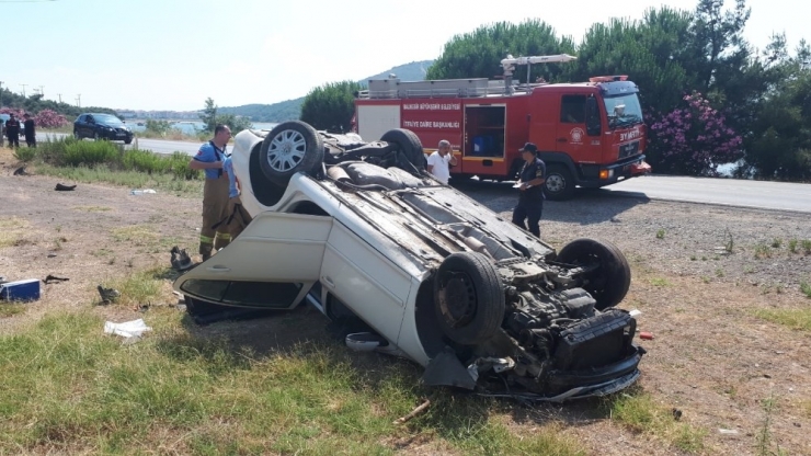 Balıkesir’de Otomobil Takla Attı: 2 Yaralı