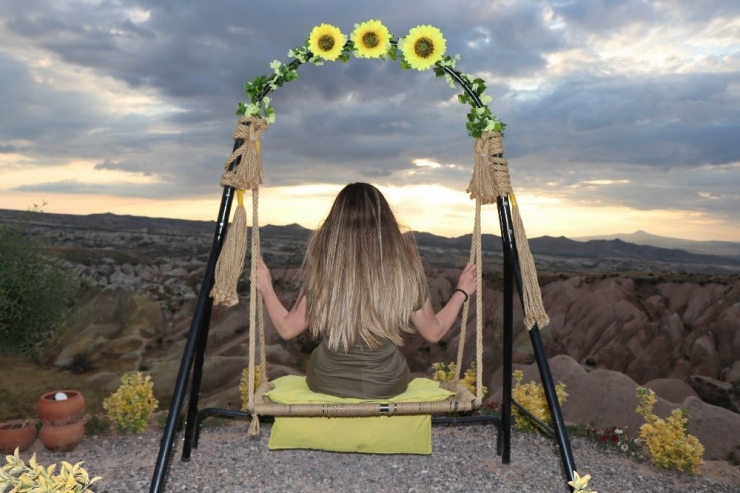 Kapadokya’da Doğa Harikası ’Gün Batımı’