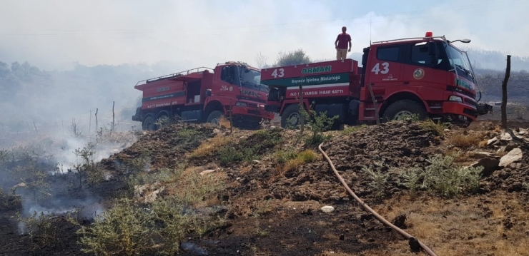 Yerleşim Yerlerine Yakın Makilik Alanda Yangın, Müdahale Sürüyor