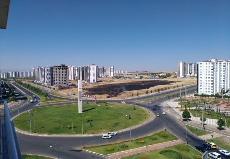 Diyarbakır’da Yanan Tarladan Geriye Kara Toprak Kaldı