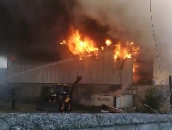 Trafodan Çıkan Yangın Depoyu Kül Etti