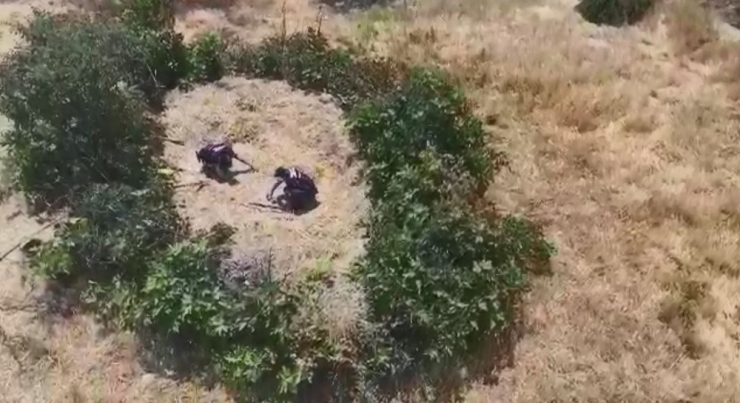 Çalılarla Çevrili Kaçak Kazıya Droneli Operasyon: 4 Gözaltı